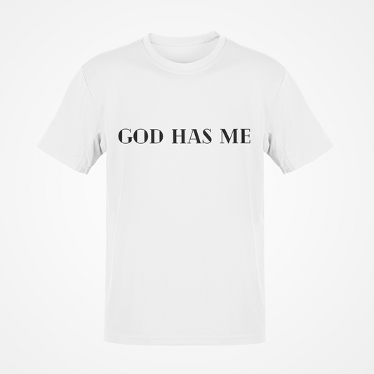 Camiseta Dios me tiene (texto negro)