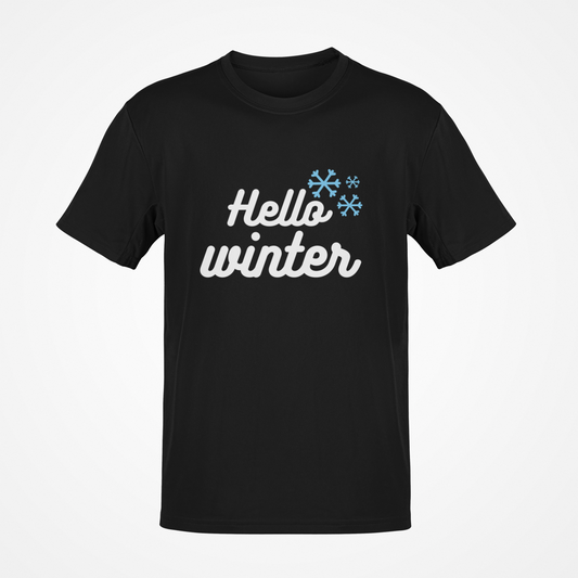 Camiseta Hello Winter (texto blanco)