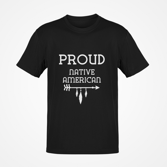 Camiseta orgullosa de nativo americano (texto blanco)