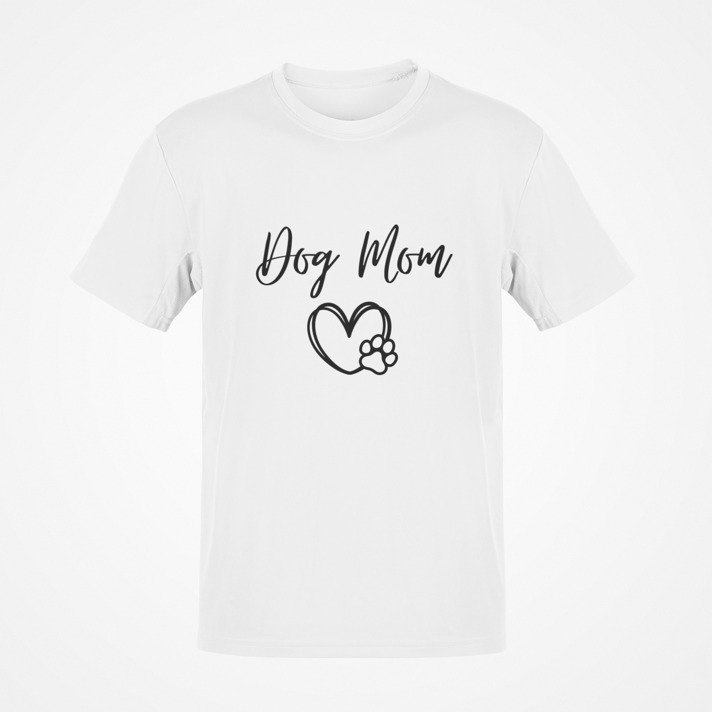 Dog Mom (Heart & Paw Black Text) T-Shirt