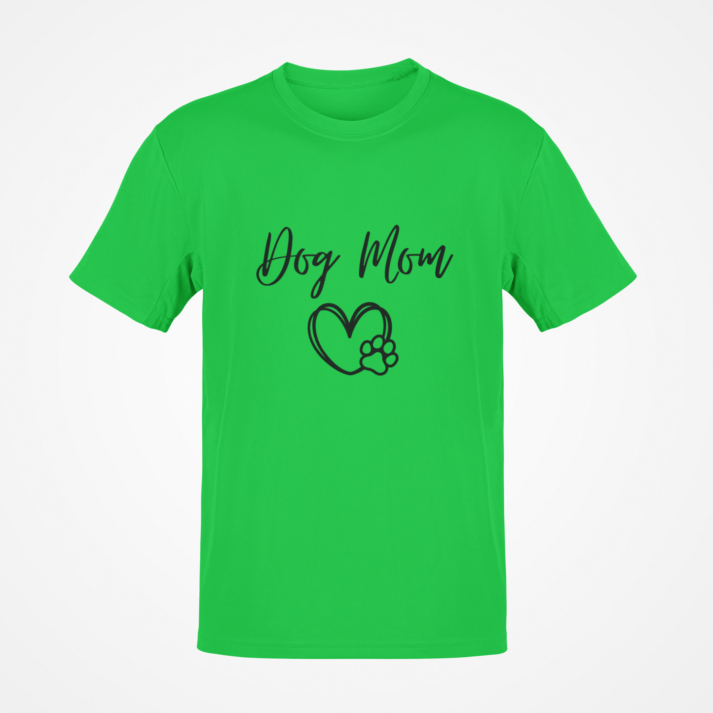 Dog Mom (Heart & Paw Black Text) T-Shirt