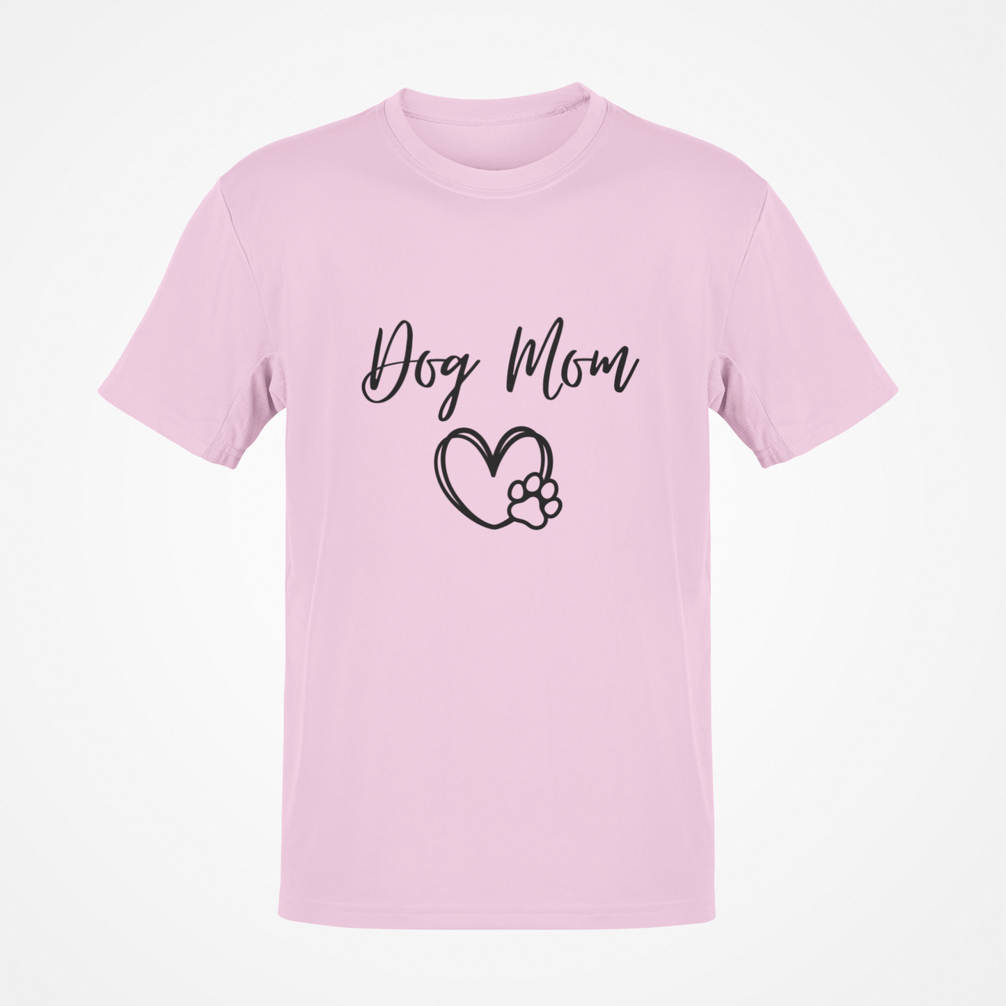 Dog Mom (Heart & Paw Black Text) T-Shirt