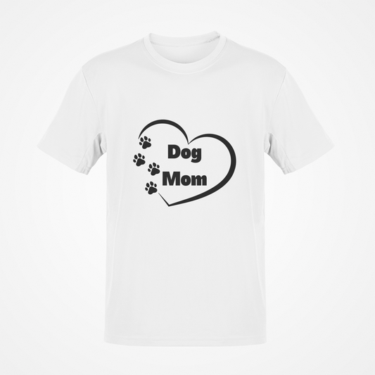 Dog Mom (Heart & Paws Black Text) T-Shirt