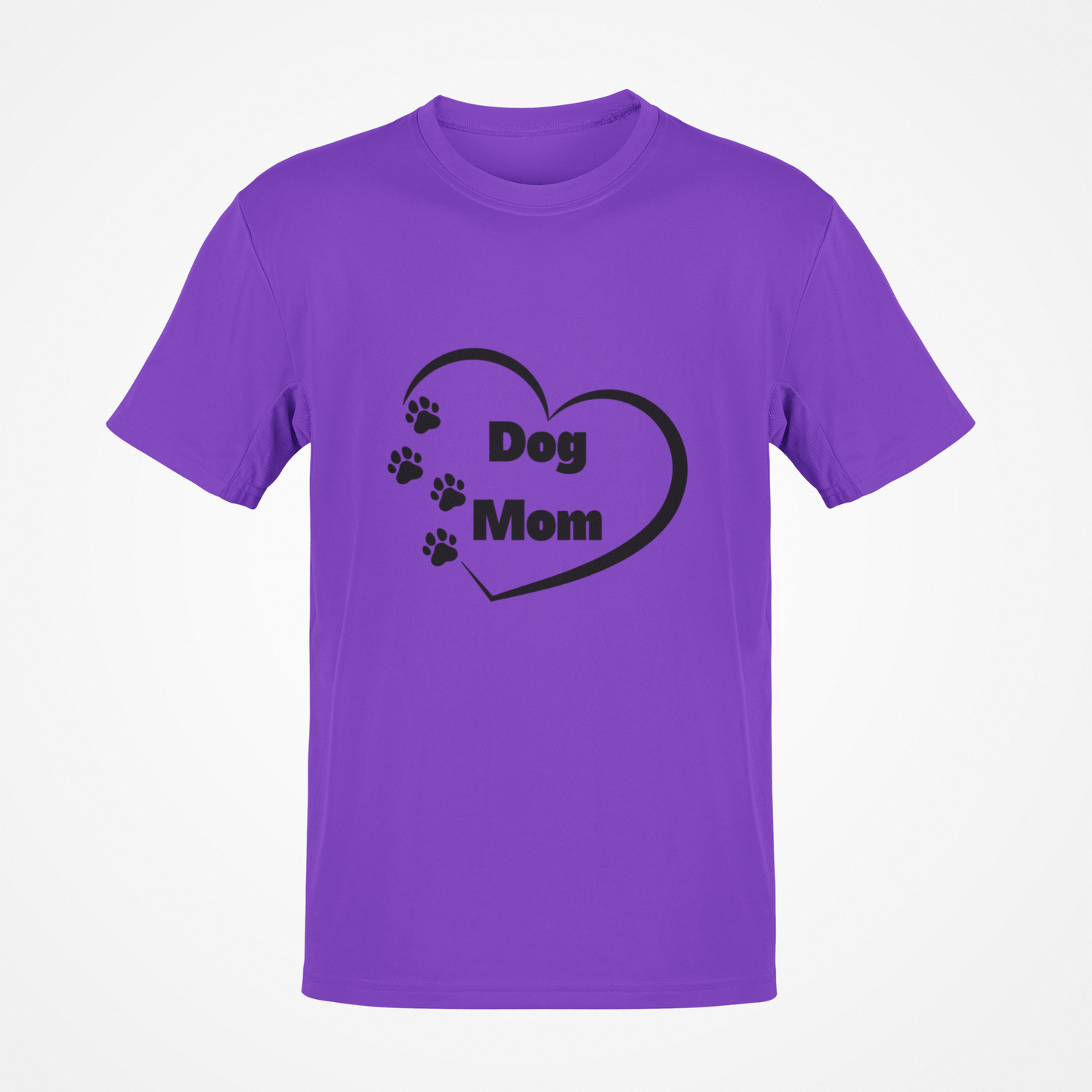 Dog Mom (Heart & Paws Black Text) T-Shirt