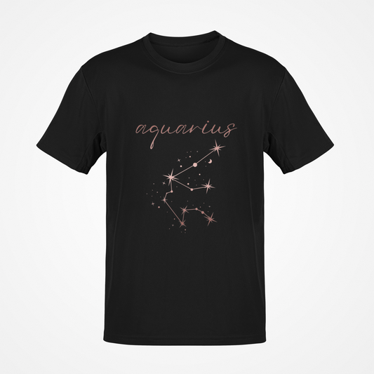 Aquarius Zodiac Sign (Rose Gold) T-Shirt