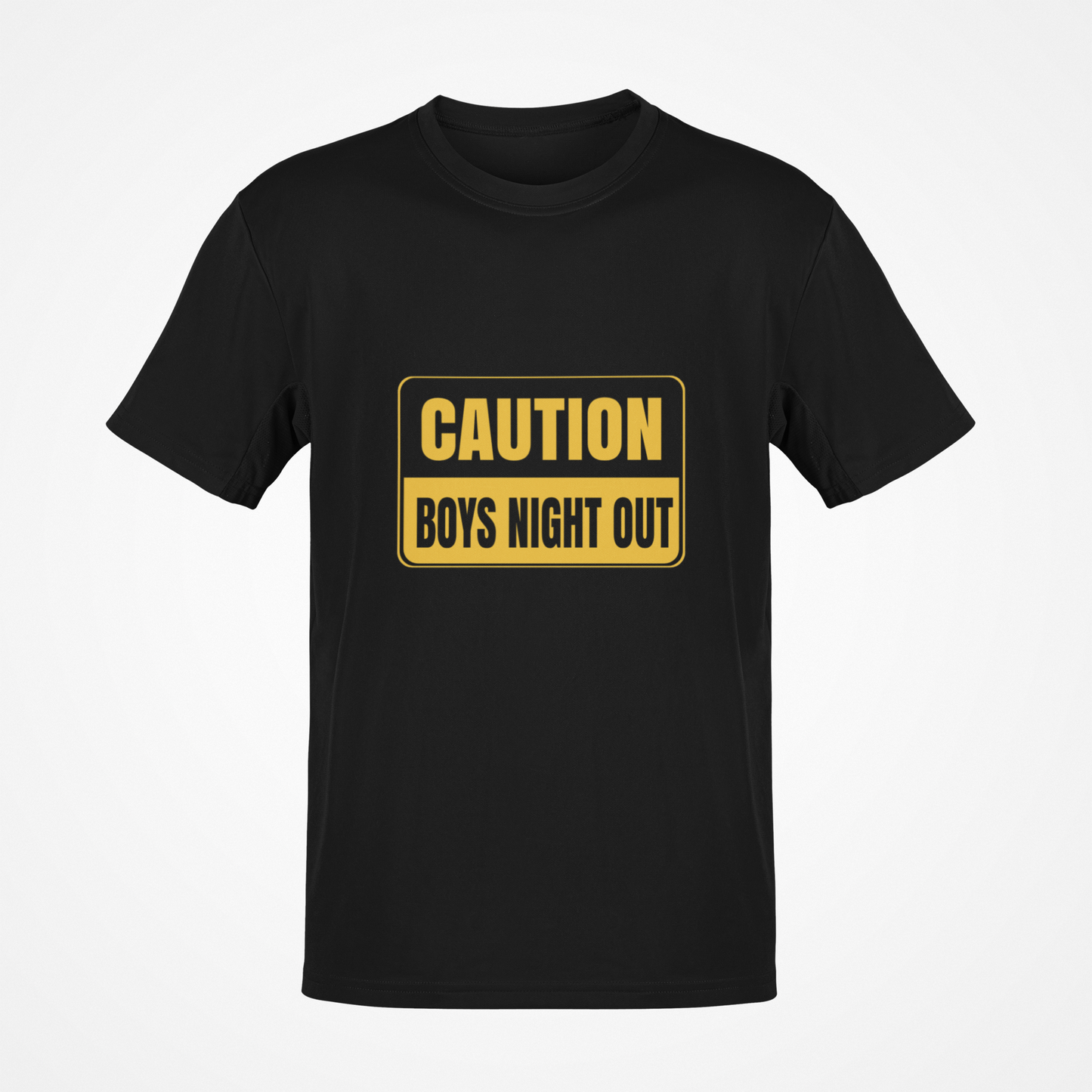 Precaución Boys Night Out playera