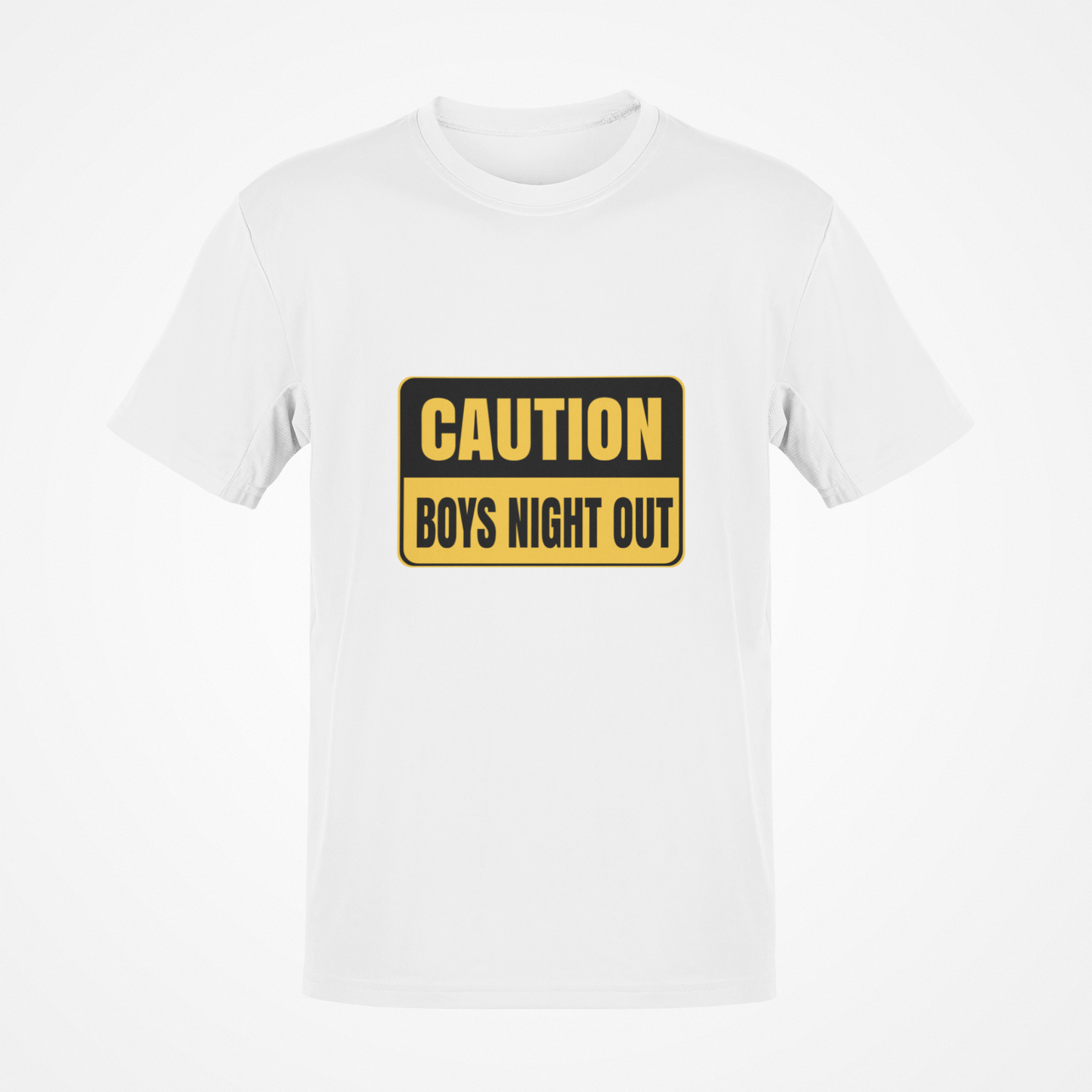 Precaución Boys Night Out playera