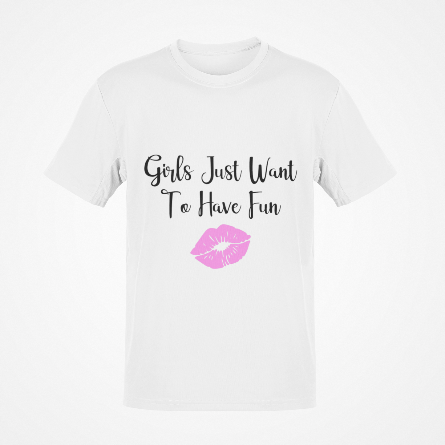 Las chicas solo quieren divertirse (texto negro) Kiss camiseta