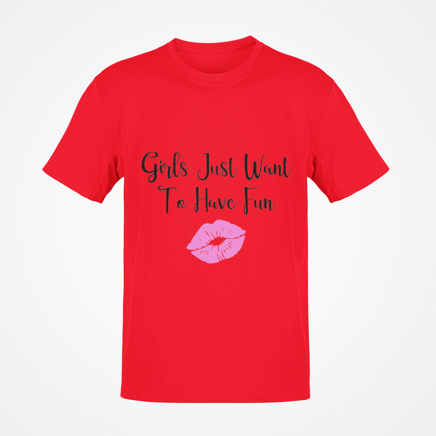 Las chicas solo quieren divertirse (texto negro) Kiss camiseta