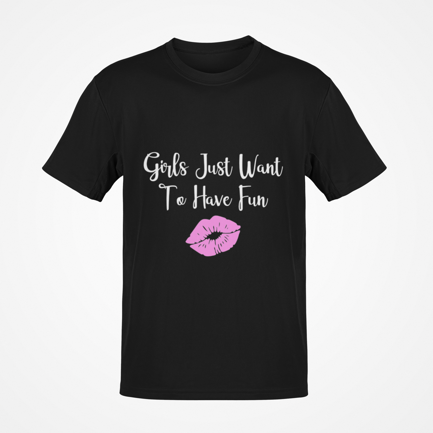 Las chicas solo quieren divertirse (texto en blanco) Camiseta Kiss