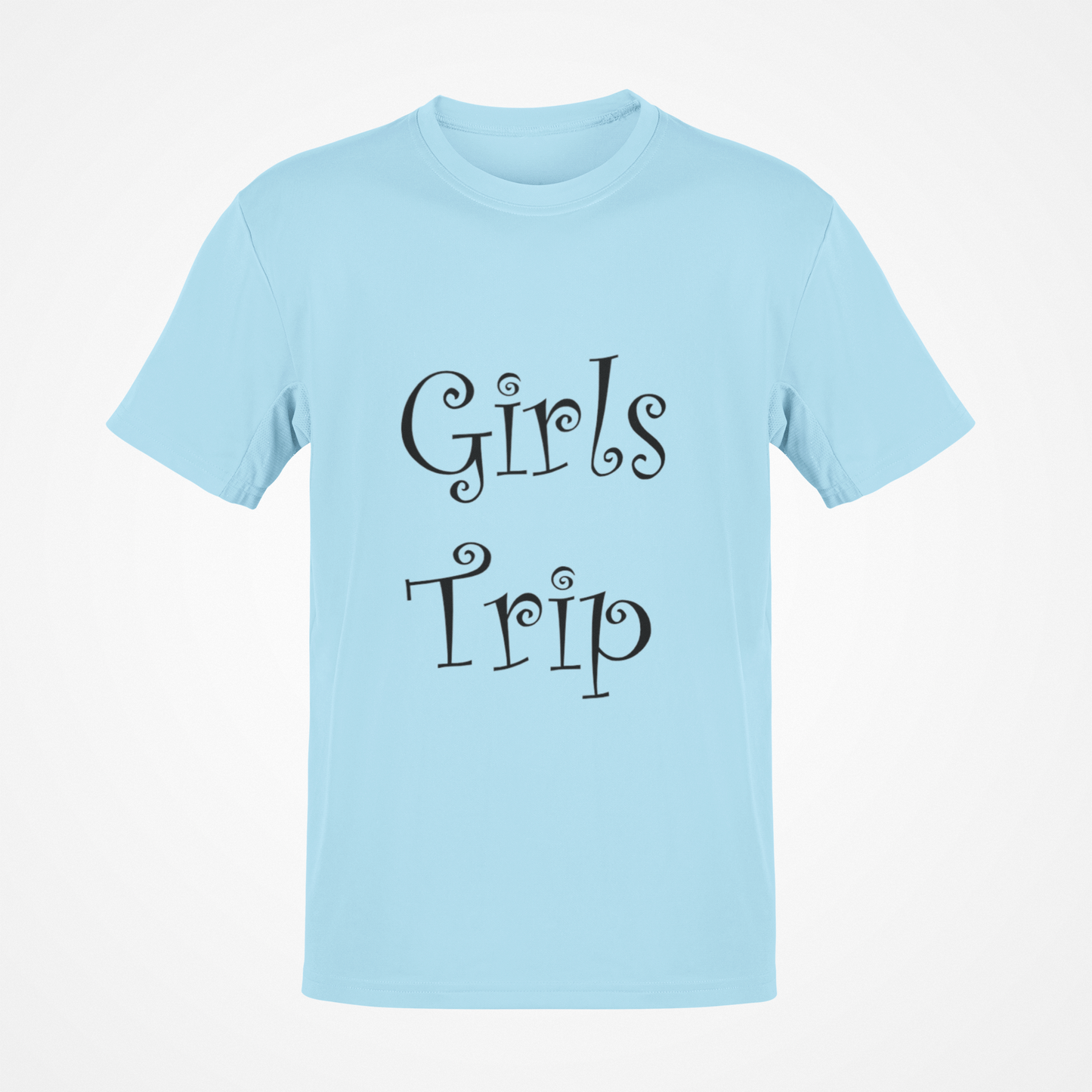 Camiseta de viaje para niñas (texto negro)