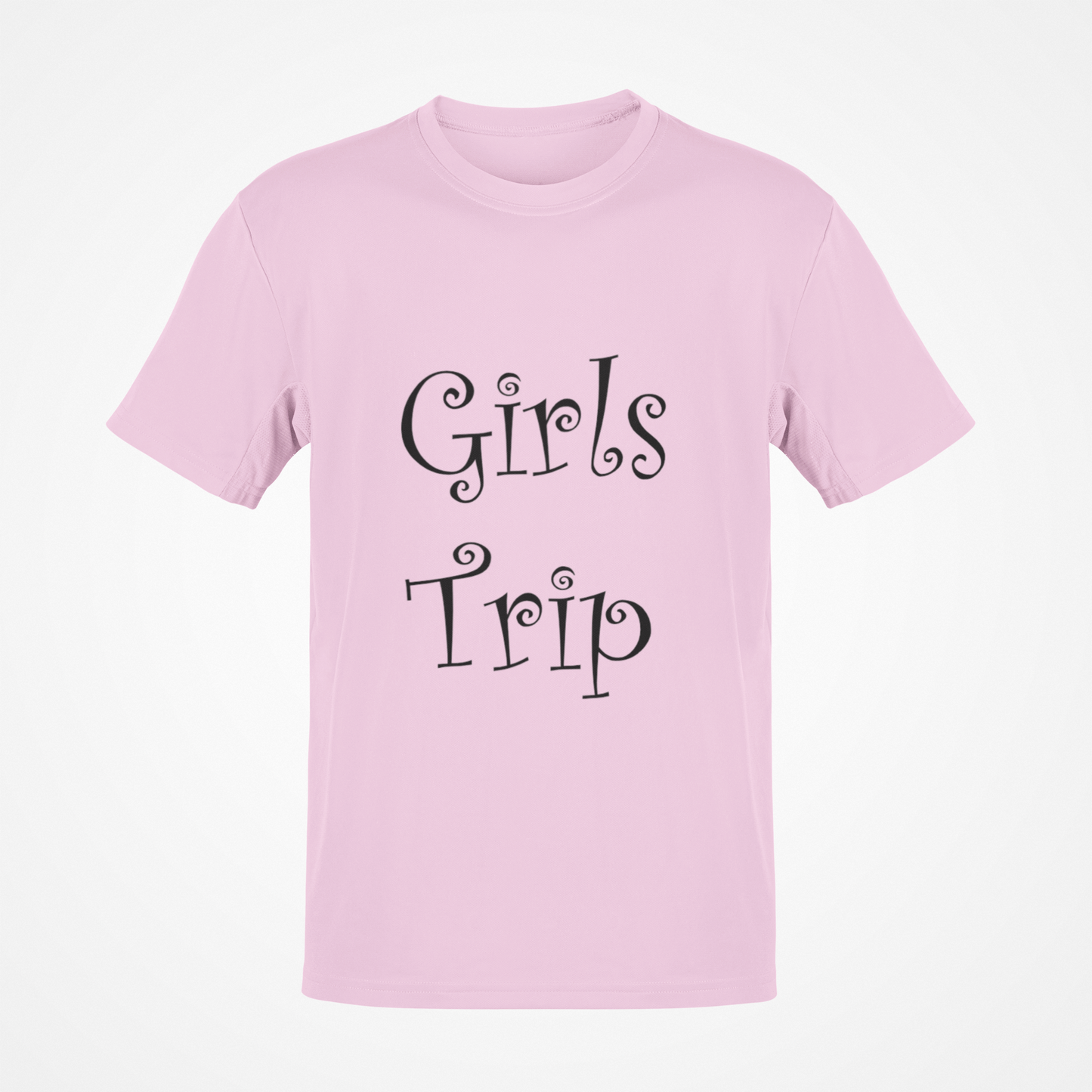 Camiseta de viaje para niñas (texto negro)