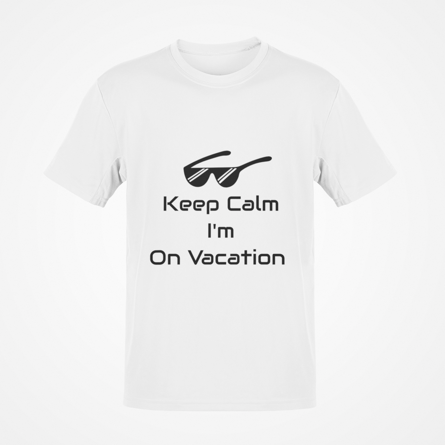 Camiseta Keep Calm I'm On Vacation (texto negro)