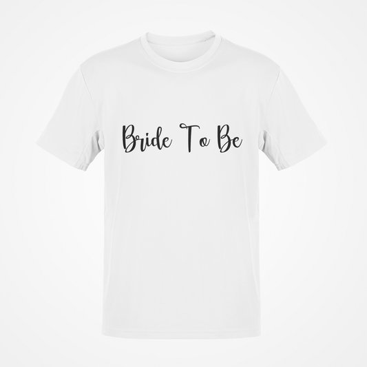 Camiseta Bride To Be (texto negro)