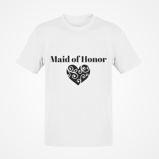 Camiseta de dama de honor (texto negro)