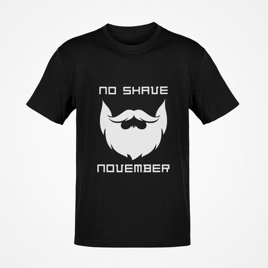 No Shave November Full Beard (White) T-Shirt