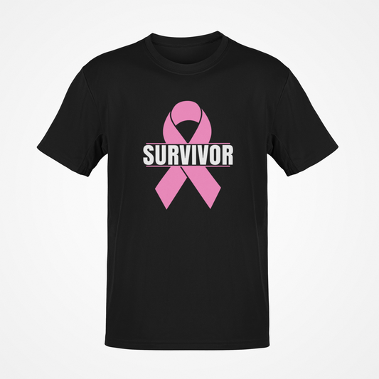 Breast Cancer Survivor (White Text) T-Shirt